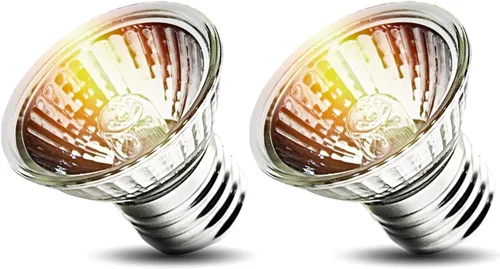 Paquete de 2 bombillas UVA de 25W, lámpara de calor con luz para tortugas para reptiles y tanques de anfibios, terrarios y jaulas, se ajusta a