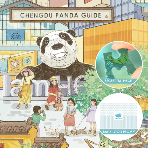 Miniatura 3 de Rompecabezas MOMIBOOK para Adultos 1000 Piezas Rompecabezas de Panda de Chengdu Guía, Imagen de Pintura Difícil Desafiante Duro Imposible