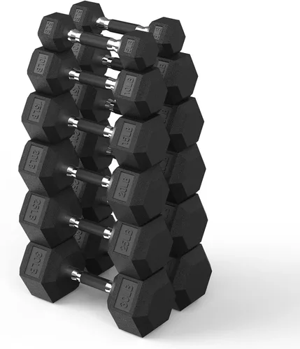 Miniatura 19 de PAPABABE Juego de mancuernas, mancuernas de gimnasio en casa con revestimiento de goma, mancuernas para mujeres y hombres, pesas de mano