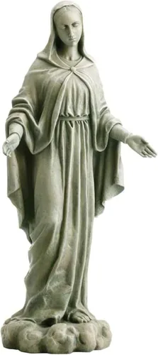 Miniatura 3 de Avalon Gallery Escultura al aire libre - Colección de jardín mariano para el hogar o la iglesia, 23 pulgadas de alto, Virgen con niño
