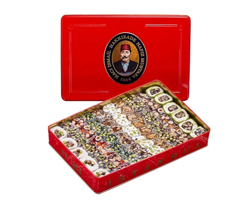 Miniatura 45 de Hafiz Mustafa 1864 Istanbul Baklava - Caja de pastelería - Bocadillos de postre de Baklava horneados hechos de hojas de masa filo fresca, pistacho