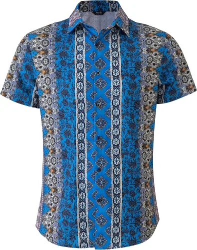 Miniatura 4 de Atwfo Camisas hawaianas para hombre, estilo casual, con botones, manga corta, pantalones cortos estampados, para verano, playa, tropical, hawaiano
