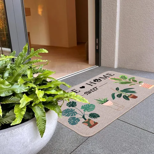 Miniatura 5 de Home Sweet Home Plants - Tapete para puerta de 17 x 29 pulgadas, tapete de bienvenida para primavera y verano, antideslizante, para interiores