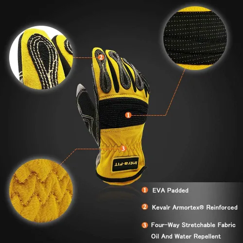 Miniatura 2 de Guantes de extracción de servicio medio, resistentes a cortes, resistentes al aceite y al agua, tarifa EN388 4242XP/4131, naranja/amarillo 7905XL