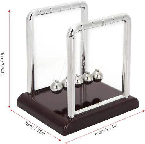 Miniatura 3 de Newtons Cradle Balance - Bolas de péndulo, bolas oscilantes de energía cinética, herramienta educativa de aprendizaje para oficina, hogar