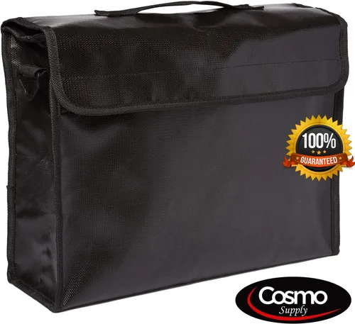 Miniatura 3 de Cosmo - Bolsas de documentos ignífugas, bolsa grande ignífuga para dinero en efectivo con correa para el hombro, bolsa de dinero impermeable e