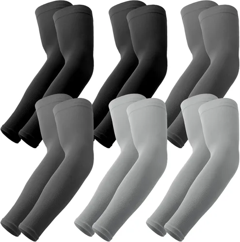 Miniatura 13 de YESLIFE Mangas de protección solar UV para hombres y mujeres, manga deportiva de enfriamiento UPF 50 Blanco (2)