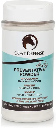 Miniatura 9 de Coat Defense Polvo preventivo diario y tratamiento de pudrición por lluvia para caballos Picazón dulce equino seguro y eficaz, piel funk, arañazos
