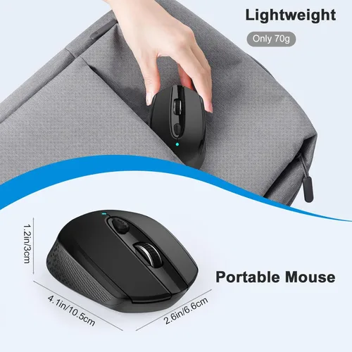 Miniatura 6 de RaceGT - Ratón inalámbrico USB C, tipo C silencioso para MacBook Air/Pro, ratones de computadora de 2.4 G inalámbricos con 6 botones y 3 niveles