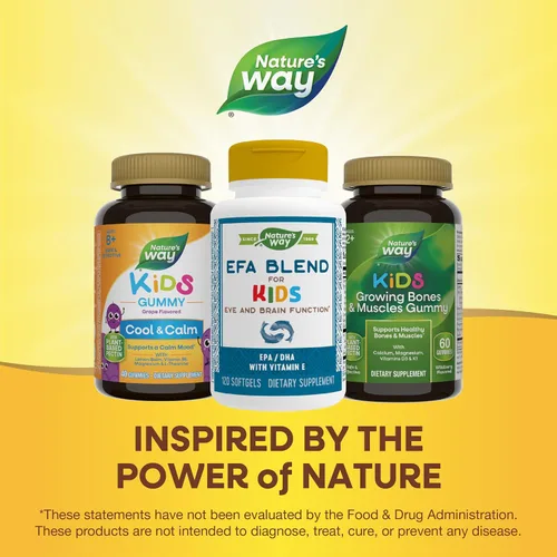 Miniatura 6 de Nature's Way EFA Blend para niños con vitamina E, apoya la función ocular y cerebral*, 120 cápsulas blandas