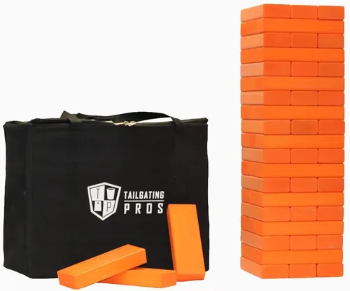 Miniatura 30 de Tailgating Pros Maderas Gigantes Premium que se Derrumban con Estuche de Transporte – ¡Elige los Colores de tu Equipo! Juego Gigante para Patio al