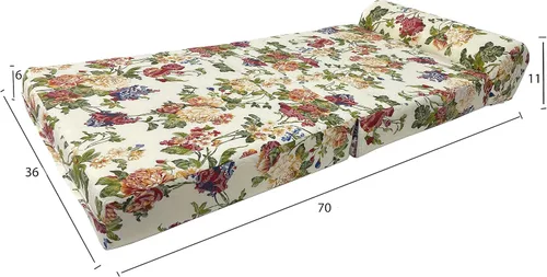 Miniatura 3 de D&D Futon Furniture Cama plegable de espuma, sofá cama portátil de estudio para invitados (rosas grandes, 70 x 36 x 6)