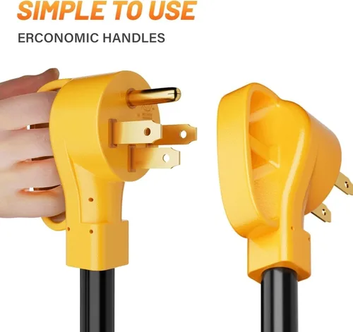 Miniatura 8 de MECMO Cable de alimentación adaptador Y de 50 amperios a (2) x 110V 15 Amp para el hogar, adaptador RV Y, 10/3 STW NEMA 14-50P enchufe macho a dos