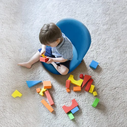 Miniatura 2 de Nnewvante Silla de Piso con Respaldo Ajustable Silla Plegable de Meditación Tela Similar a Gamuza Reclinable Acolchado Multiángulo para Adultos Azul