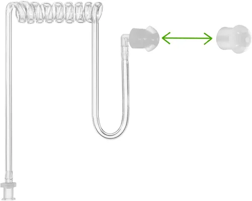 Miniatura 4 de Paquete de 50 almohadillas de repuesto para radio, tubo acústico y tubo de bobina, auriculares de silicona blanca para Motorola Baofeng Kenwood