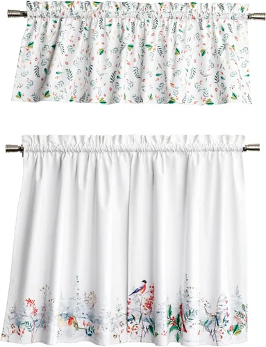 Miniatura 49 de Maison d' Hermine Juego de cortinas de cocina para ventanas, juego de cortinas de cocina 100% algodón, cenefas para el hogar [2 niveles