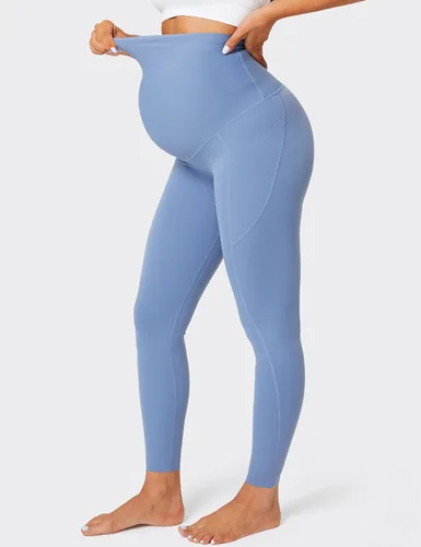 Miniatura 4 de BONVIGOR Leggings de maternidad sobre el vientre, leggings de embarazo con bolsillos, ropa deportiva para entrenamiento, pantalones de yoga