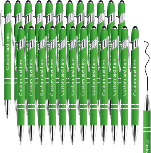 Miniatura 25 de Amlion Bolígrafos personalizados a granel, bolígrafos personalizados con lápiz capacitivo con nombre, mensaje y logotipo grabado, regalo para Rojo