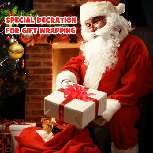 Miniatura 5 de Poen 30 Piezas Lazos de Tirar de Navidad para Envolver Regalos de 5 Pulgadas Lazos de Tirar de Cinta Grandes Rojos para Bolsa de Regalo