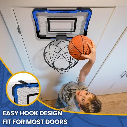 Miniatura 3 de QDRAGON Mini Basketball Hoop, Over The Door Indoor, with 3 Balls/Inflator/Breakaway Rim, Basketball Toy Gifts for Kids and Adults, Suit for
