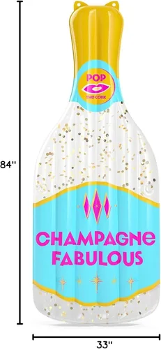 Miniatura 9 de Champagne Fab - Flotadores de piscina para despedida de soltera Flotador de piscina de tamaño grande de 400 libras de capacidad Flotador