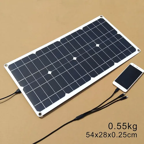 Miniatura 7 de Generador solar de 24 W, panel solar portátil de 5 V/1.7 A, cargador de energía monocristalino USB de módulo fotovoltaico monocristalino, panel Con
