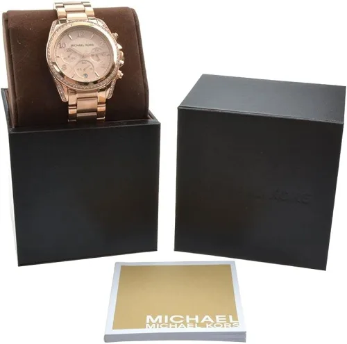 Miniatura 11 de Michael Kors reloj con cronógrafo Blair piedras transparentes en el anillo superior y los pernos tonos rosa y dorado 39 Rose gold