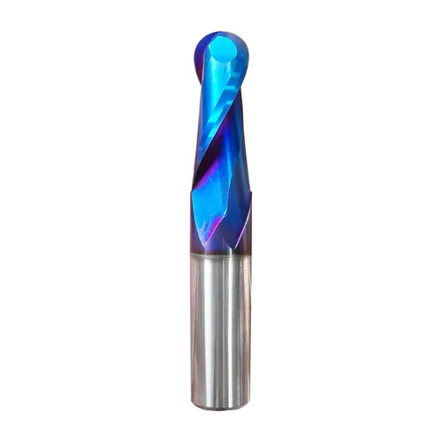 Miniatura 10 de 2 piezas de punta de bola de 1 grado cortador fresadora CNC fresadora espiral herramienta de fresado con revestimiento azul nano 1/8 diámetro