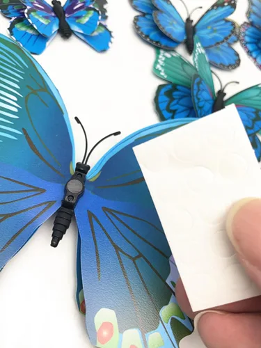 Miniatura 3 de 12PCS 3D mariposa nevera imanes pared etiqueta engomada hogar fiesta decoración azul
