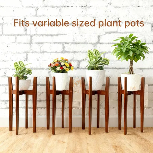 Miniatura 6 de MAVOTER - Soporte para plantas de 24" de altura, soportes de madera para plantas de interior, soporte de esquina para plantas de estilo moderno