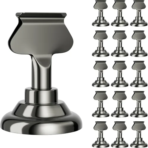 Miniatura 11 de ERYTLLY Paquete de 16 tarjeteros de mesa de 1.7 pulgadas, tarjeteros de acero para bodas, cumpleaños, fotos, notas de notas, restaurantes