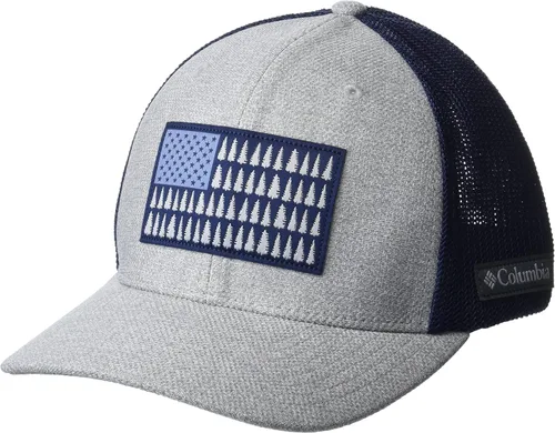 Miniatura 886 de Columbia - Gorra de malla con bandera con árboles unisex para adultos, corona alta