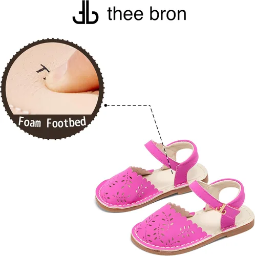 Miniatura 35 de THEE BRON Sandalias cómodas para niñas, zapatos para niños, sandalias rellenas