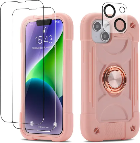 Miniatura 26 de Funda para iPhone Se3/iPhone Se2, iPhone 6/6S, iPhone 7/iPhone 8 de 4.7 pulgadas con soporte de anillo, con 2 protectores de pantalla resistentes