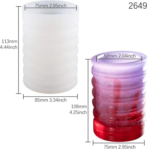 Miniatura 2 de Shotglasses - Molde de silicona epoxi para fundición de resina, hormigón, cemento, yeso DIY, altura de borde 3.7 pulgadas Altura del borde: 3.7