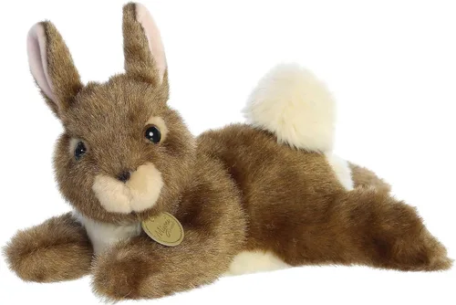 Aurora Animal de peluche realista Miyoni Resting Bunny – Detalles realistas que hacen un compañero preciado – Perfecto para decorar dormitorios o