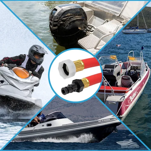 Miniatura 3 de Kit adaptador de manguera de descarga para Yamaha Waverunner Jet Ski PWC, rojo