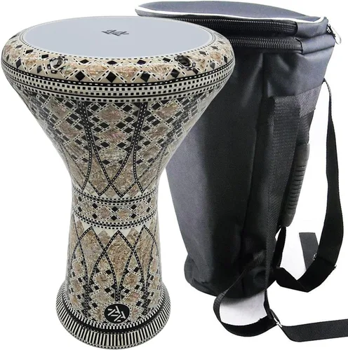 Miniatura 11 de La Darbuka Doumbek egipcia de madre de perla de 17.5" de Zaza Percussion (Orquídea Azul)