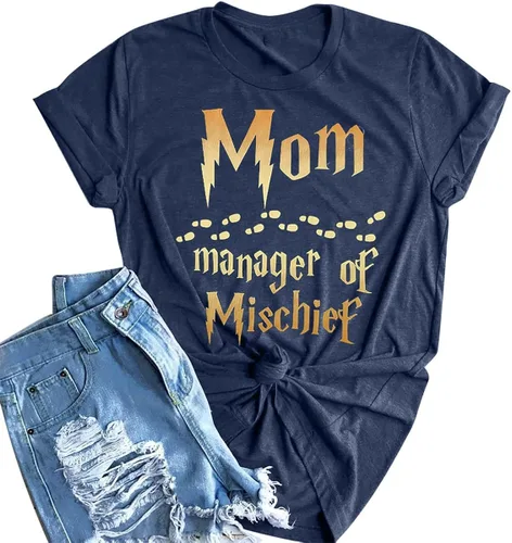 Camiseta divertida para mujer, camiseta de gerente de travesuras, camiseta fantástica para mamá, mago, camiseta mágica para el día de la madre