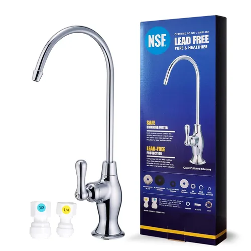 Certificación NSF Grifo de Filtración de Agua para Ósmosis Inversa (Cromo Pulido) Grifo de Ósmosis Inversa Avanzado Libre de Plomo para Beber,