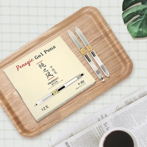 Miniatura 2 de 12 piezas, bolígrafos de gel de 0,5 mm, bolígrafos retráctiles, bolígrafos negros de 0,5 mm de punta fina, estilo de bolígrafo de gel japonés