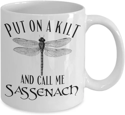 Miniatura 2 de Taza de café de cerámica blanca con texto en inglés «Put On a Kilt and Call Me Sassenach», inspirada en Outlander, de 11 onzas, para mujeres