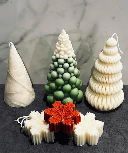 Miniatura 5 de Snowflake Candles Set of 6, Christmas Eve Candles, New Years Candles, Shaped Snowflake Scented Candles, Ornaments Christmas Gifts, Christmas