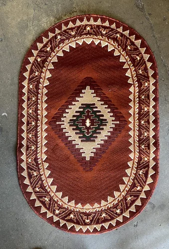 Miniatura 24 de Kingdom South West - Alfombra ovalada de nativos americanos, diseño bereber beige, D143 (3 pies x 4 pies 7 pulgadas, ovalada)