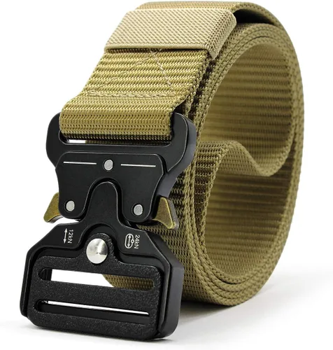 Miniatura 21 de DOOPAI Cinturón táctico para hombre, tela militar de nailon negro con hebilla de liberación rápida, ideal para el trabajo, senderismo 21-1 Negro