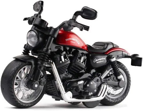 Juguetes de motocicleta con retroceso, pequeño regalo con iluminación musical, motocicletas retro de juguete para niños de 3, 4, 5, 6, 7, 8 años Rojo