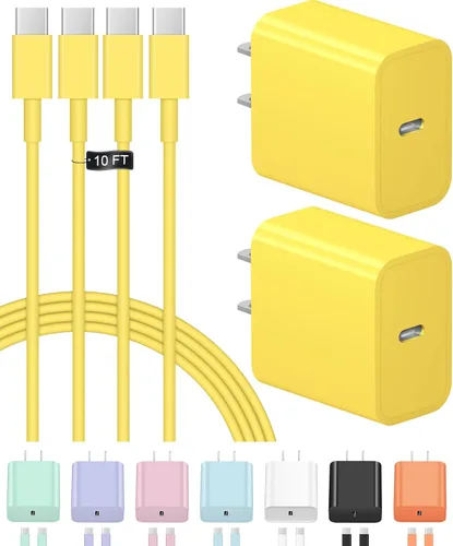Miniatura 9 de Cargador de carga rápida USB C para iPhone 17, 16, 15, paquete de 2 cargadores tipo C, cable de 6 pies para iPhone 17/17 Plus/17 Pro/17 Pro