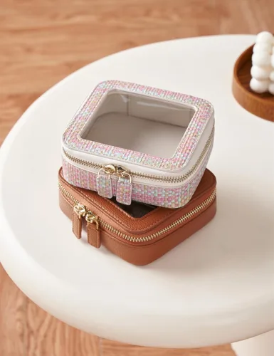 Miniatura 8 de Bolsa de maquillaje transparente Popvibe, estuche de cosméticos de viaje con cremallera, bolsa de aseo transparente con cremallera, organizador
