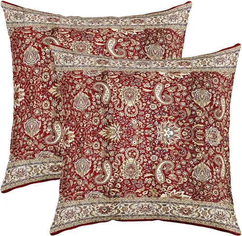 Miniatura 17 de Juego de 2 fundas de almohada bohemias tribales de 22 x 22 pulgadas, fundas de almohada exóticas retro, fundas de cojín bohemias de celosía vintage