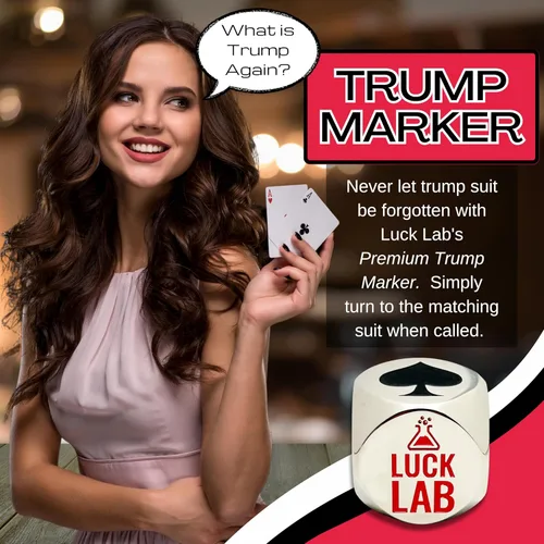 Miniatura 3 de Luck Lab Premium Euchre Trump Marcador, color plateado Euchre, Pinochle & Bridge Indicator, Large Suit Symbols, Heavy Metal Construction, Velvet